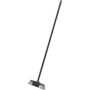 Anthrazitfarbener Zimmerbesen aus Kunststoff mit Stiel für die Innenreinigung.