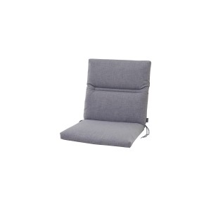 Siena Garden Sesselauflage Comfort, 96x48x7 cm, grau. Bequemes Kissen mit Bindebändern für optimalen Halt.