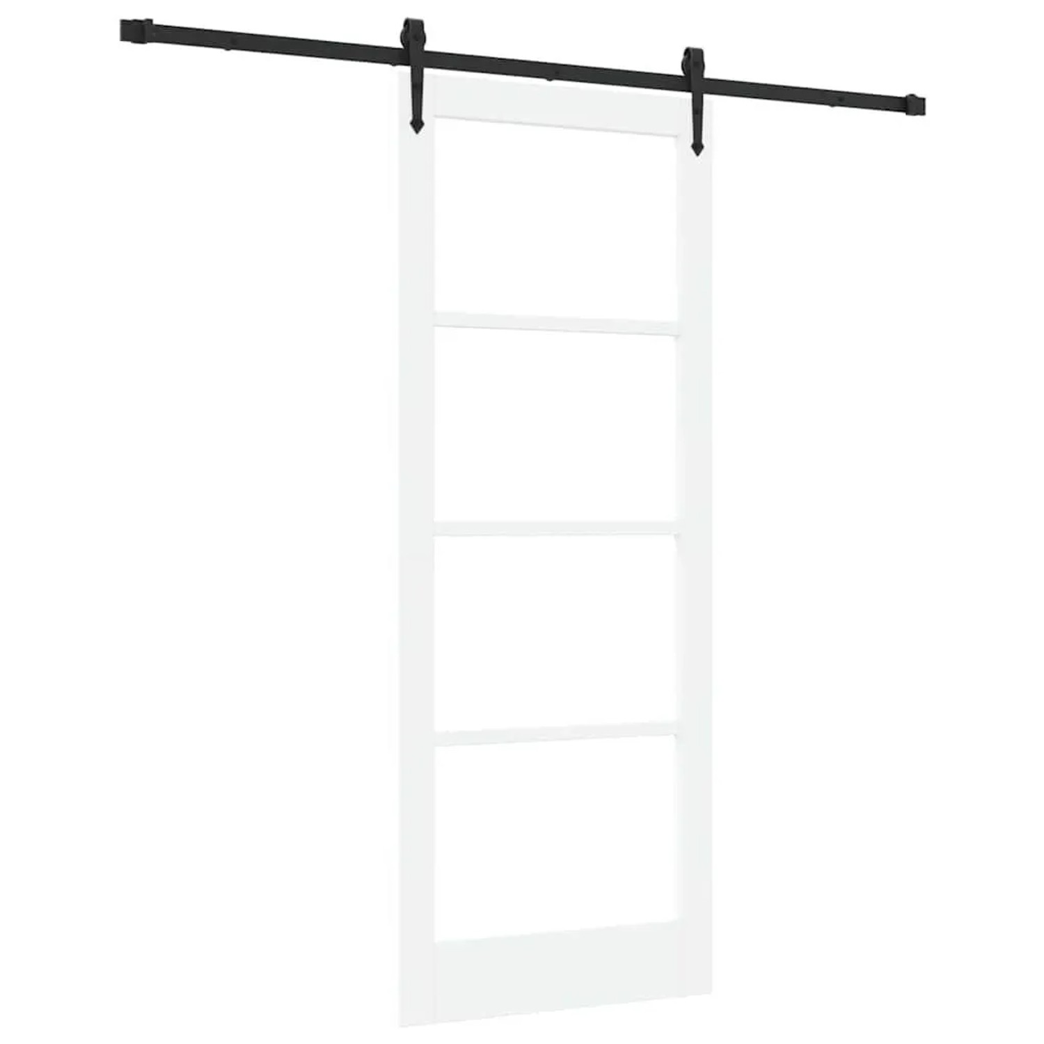 vidaXL Schiebetür ORKDAL Weiß 83 x 211 cm Massivholz Kiefer und Glas 3332476