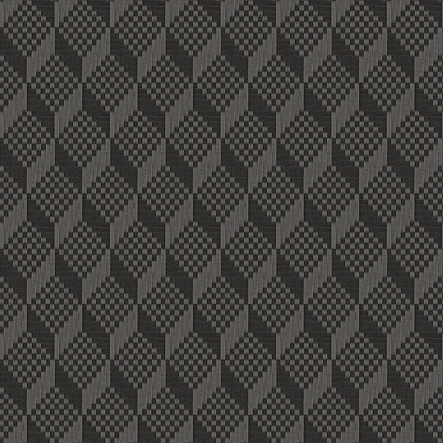 PROFHOME Gr322309-Di 3D Tapete Rauten Muster Anthrazit Beton-Grau Braun 0,53 m x 10,05 m  5,33 m2