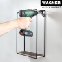 Wagner Designrahmen Draht, 40x50 cm, schwarz matt, mit Bohrmaschine an Wand montiert.