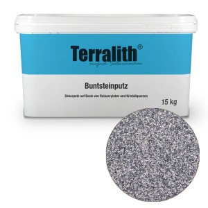 Terralith Buntsteinputz Mosaikputz 1mm 14 kg BSP1058 Grau Schwarz
