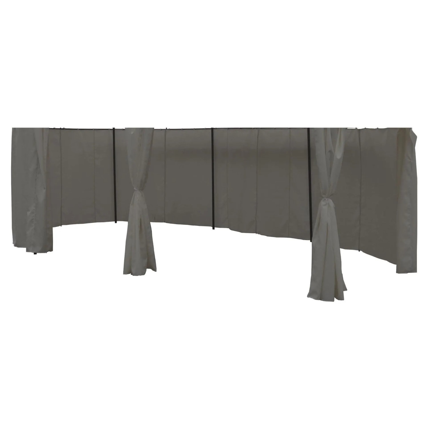 Lex 8er Set Seitenteile Pavillon 5,3x3,5m Oval Wasserabweisend Seitenwand Sichtschutz Steingrau