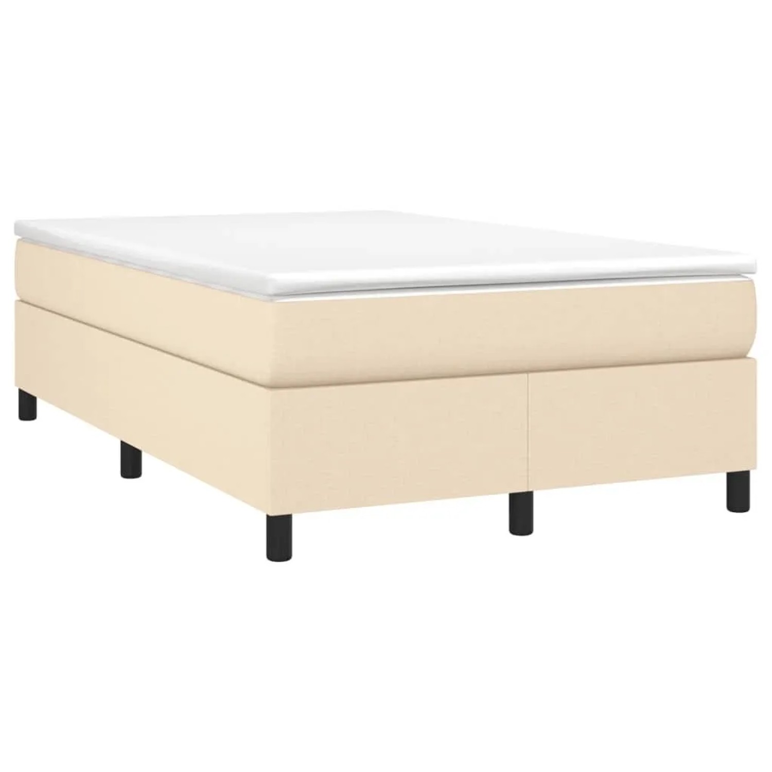 vidaXL Boxspringbett mit Matratze Creme 120x190 cm Stoff 3269688