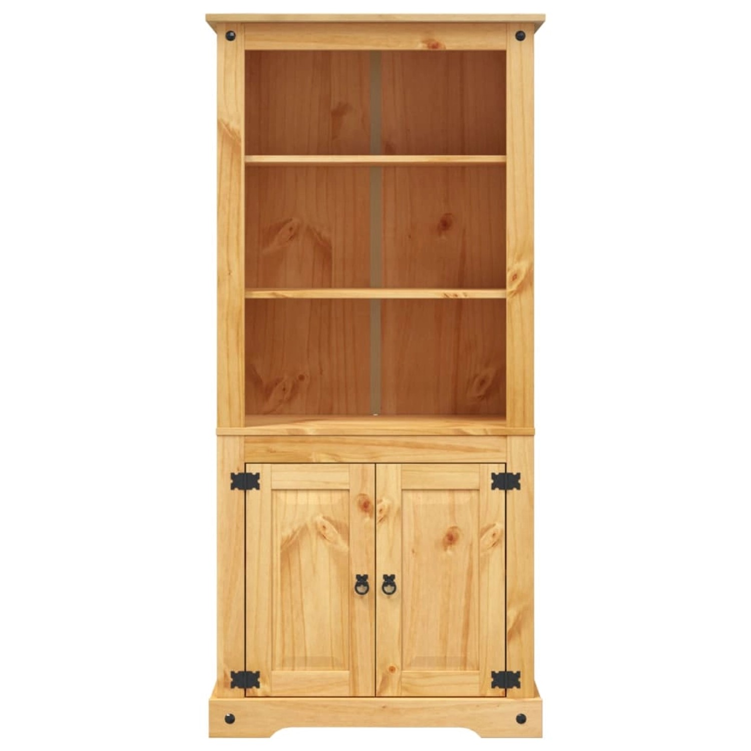 Buffetschrank im Mexiko-Stil aus Kiefernholz mit Regalfächern und Schrankfach.