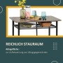 HOMCOM Bartisch mit dunkler Holzoptik-MDF-Platte, schwarzem Metallgestell und praktischem Ablageregal. Industriestil.