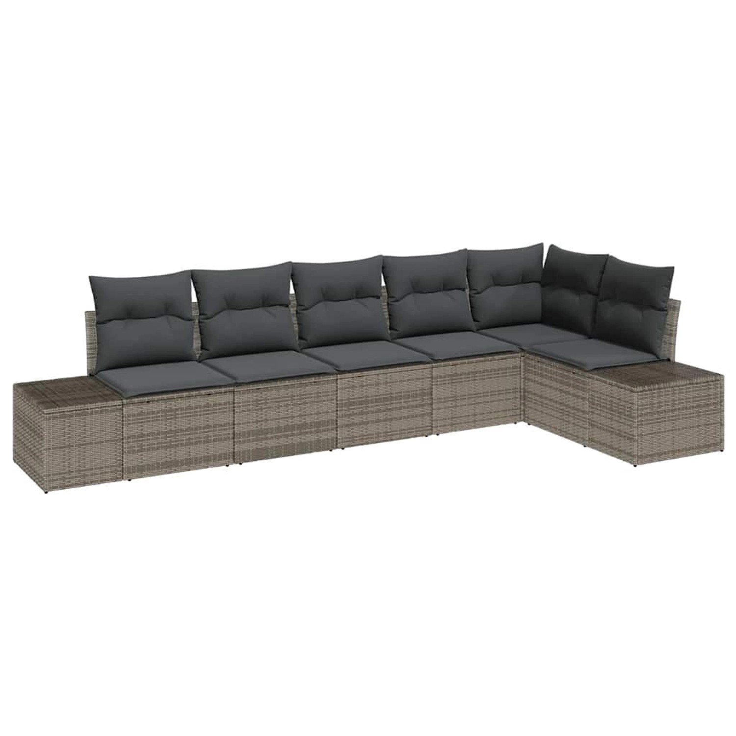 vidaXL 6-Teiliges Garten-Sofa-Set mit Kissen in Grau aus Poly Rattan 334707 günstig online kaufen