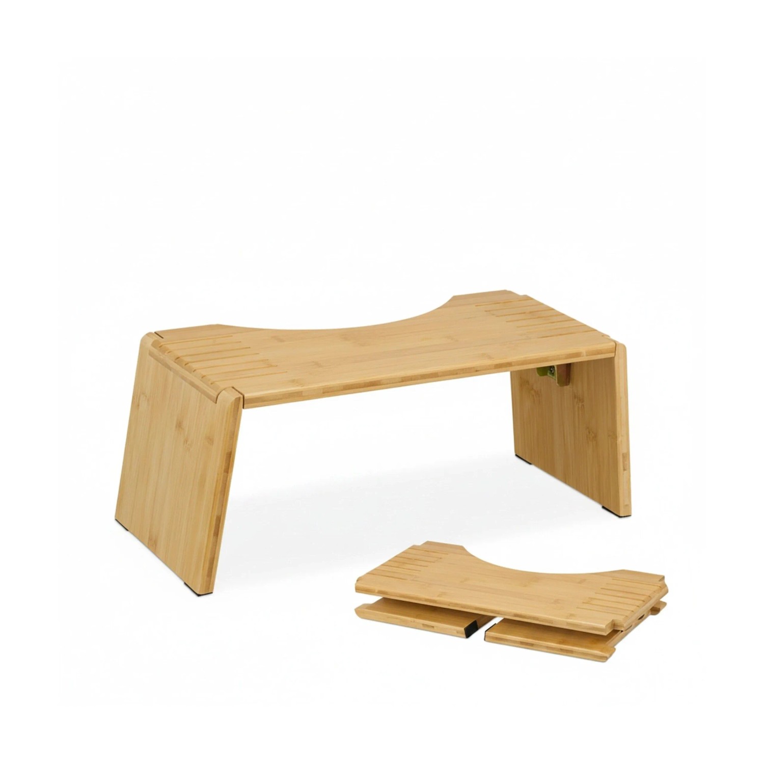 Relaxdays Toilettenhocker Bambus Natur Klappbar Rutschfest 19 cm x 48,5 cm x 20 cm 1,7 kg