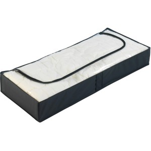 Wenko Unterbettkommode Deep Black (4er Set) zur Textilaufbewahrung unter dem Bett. Mit Sichtfenster.