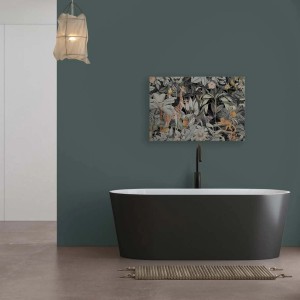 Bricoflor Leinwandbild mit Dschungelmotiven: Affe, Giraffe und Tukan. Wanddekoration für ein tropisches Ambiente.