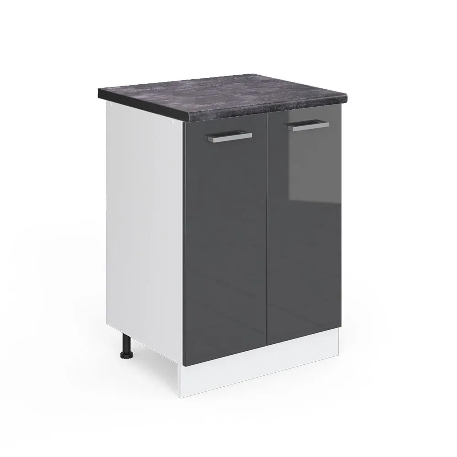 Vicco Küchenunterschrank R-Line Anthrazit Hochglanz Weiß 60 cm AP Anthrazit
