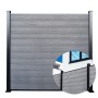KARAT WPC Sichtschutzzaun Kronos Komplettset, 180x180 cm, Ash Grey. Gartenzaun mit Aluminium-Pfosten.