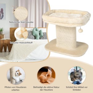 Costway Kratzbaum Klein Hoch Katzen Katzenmöbel Kletterbaum 50cm Beige