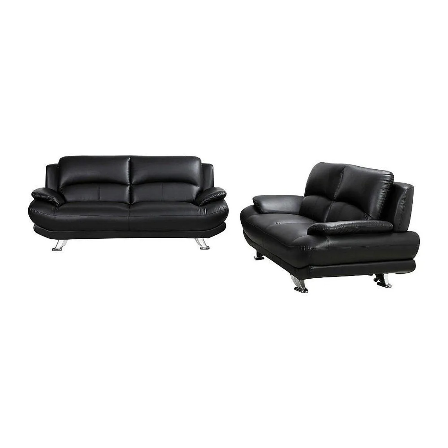 Vente-unique Couchgarnitur Musko Schwarz 150 cm  200 cm