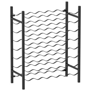 Schwarzes VidaXL Weinregal aus Metall für 48 Flaschen. Modernes Design für die Weinlagerung.