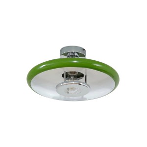Grüne Lindby Deckenlampe Branford im Retro Vintage Design für Wohnzimmer.