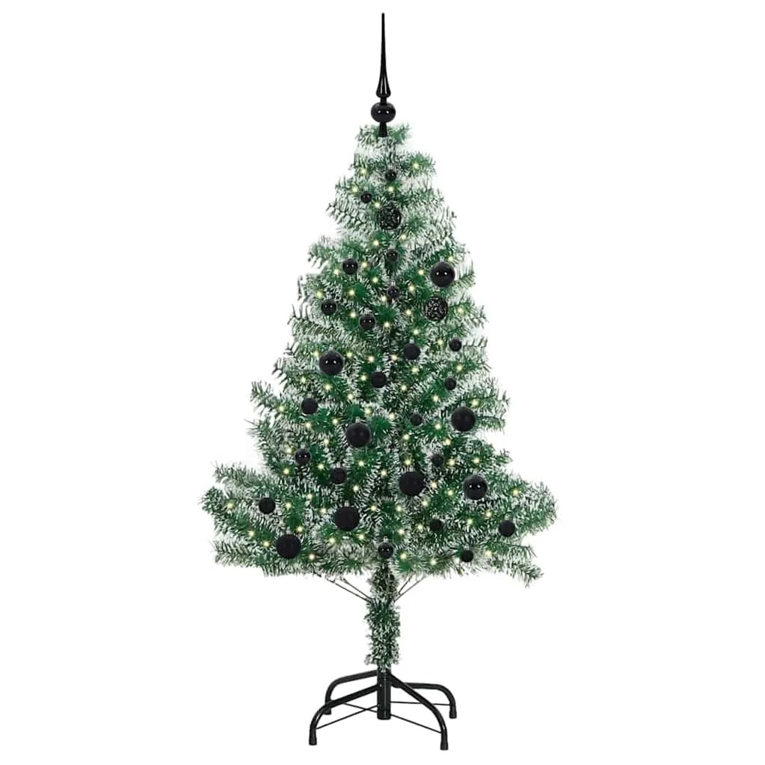 vidaXL Künstlicher Weihnachtsbaum Beschneit mit LED Licht 150 cm 3396807