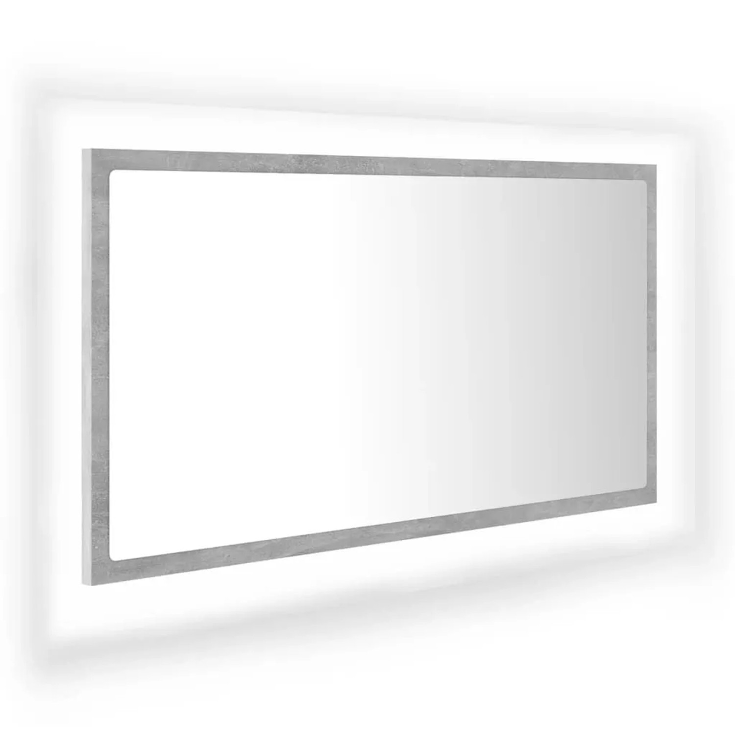 vidaXL LED-Badspiegel Betongrau 80x8,5x37 cm Acryl 804928