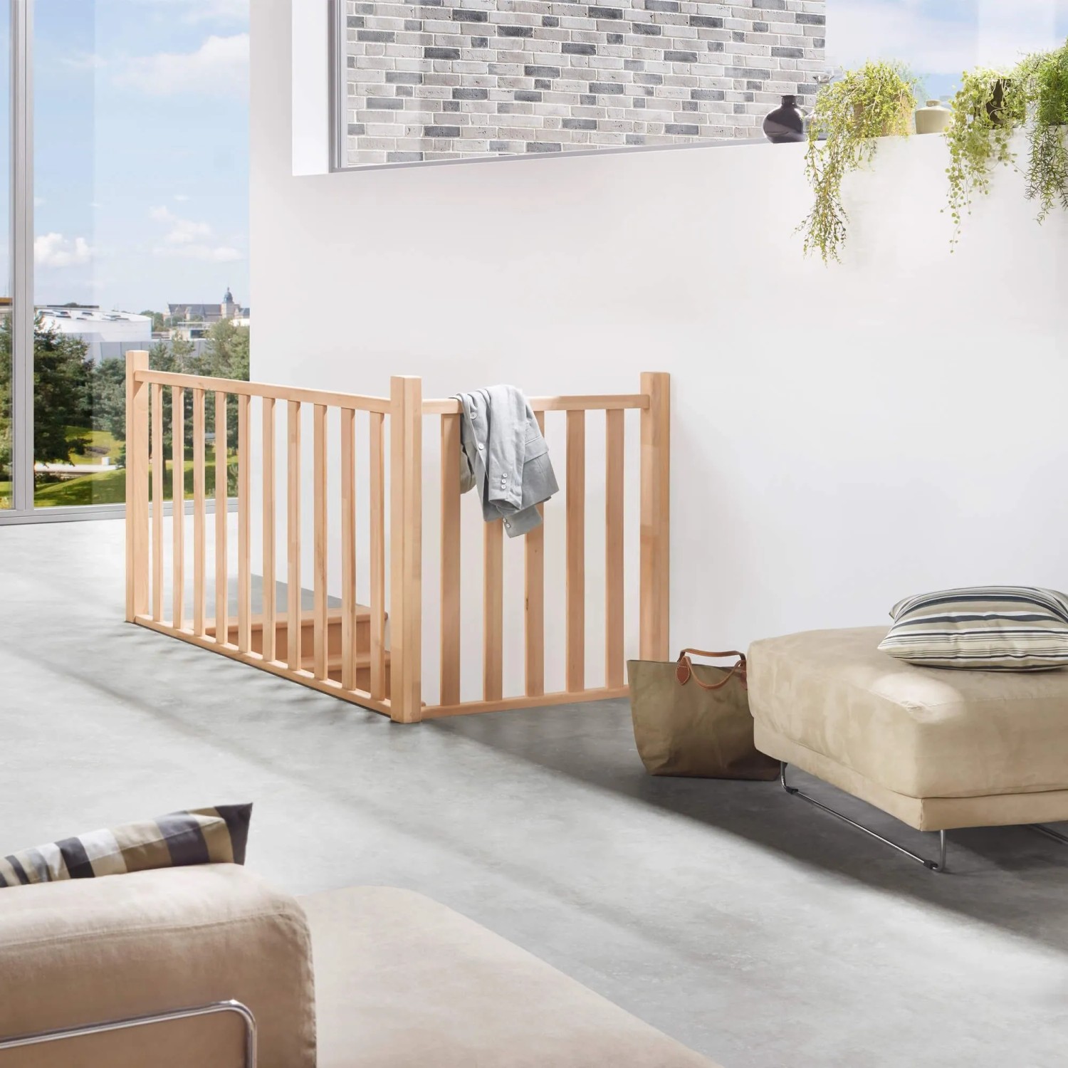 Treppen Intercon Brüstungsgeländer Casablanca Massivholz Buche Naturbelassen 200 cm Länge_2