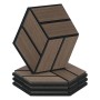 Homestyle4u Akustikpaneele, braune Holzoptik, 4er Set Hexagon Wandpaneele