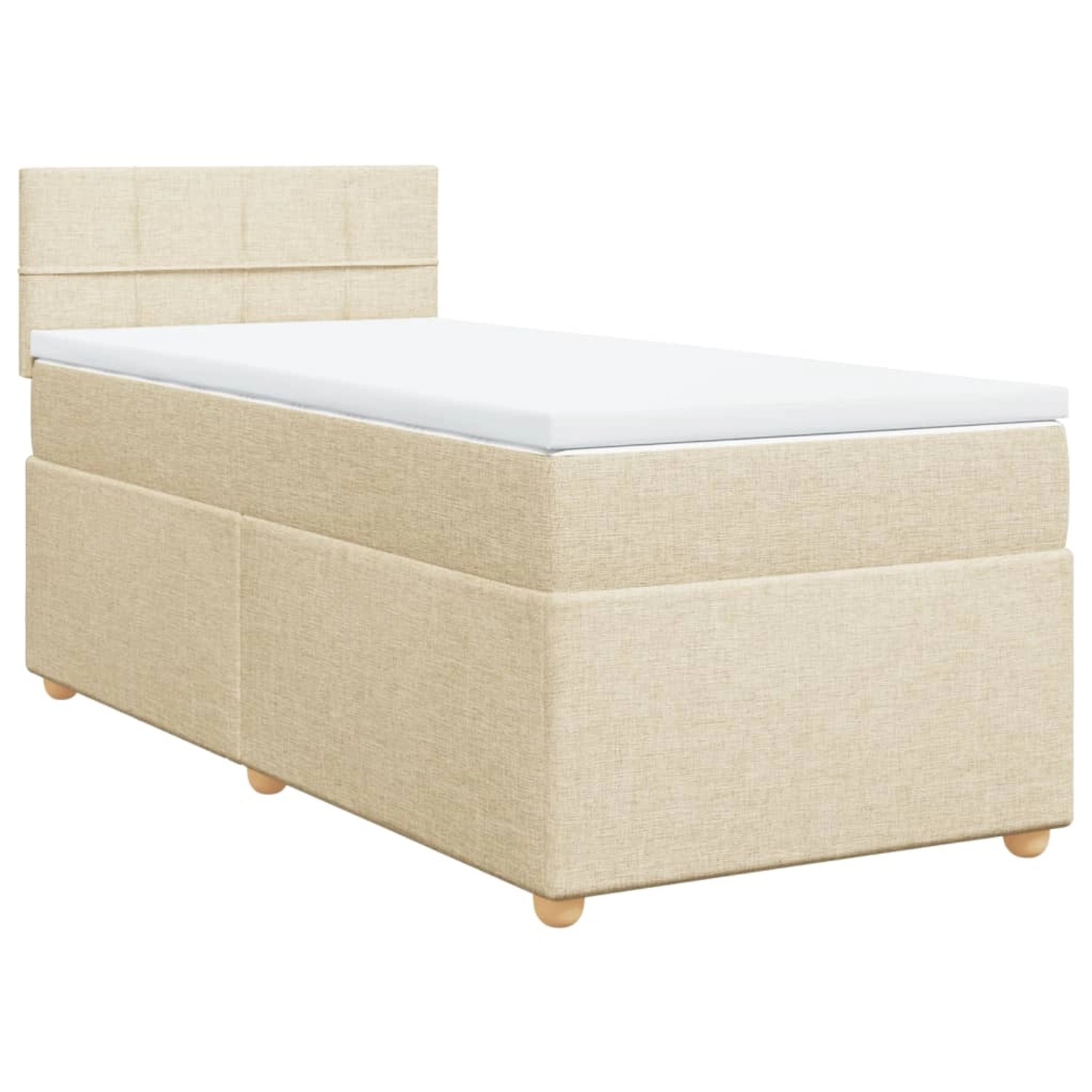 vidaXL Boxspringbett mit Matratze Creme 100x200 cm Stoff 3286596 günstig online kaufen