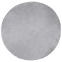 Runder, grauer Kunstfell Teppich Tafalla (Ø 80cm) aus Polyester.
