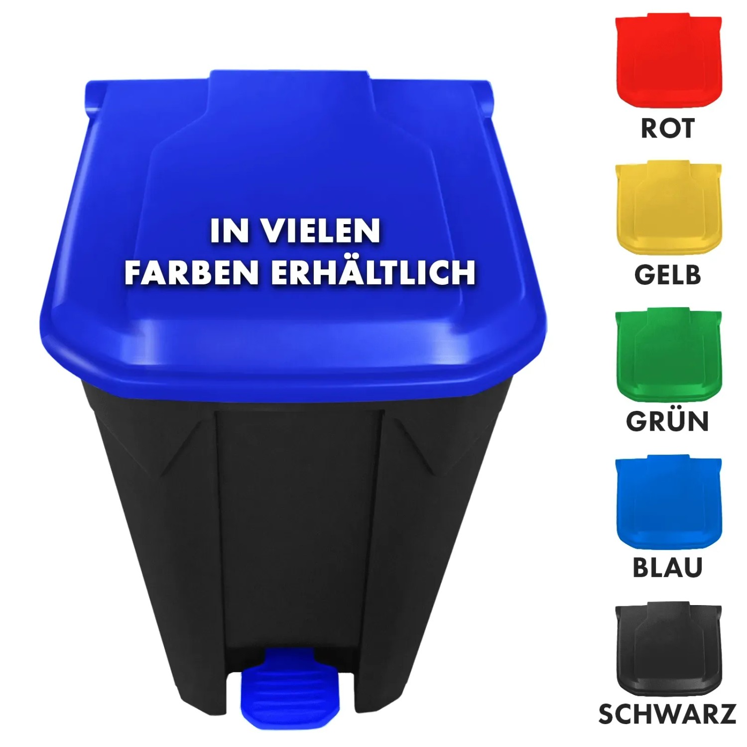 Blauer KARAT Mülleimer Olaf, 50L Tretmülleimer. Abfalleimer in verschiedenen Farben erhältlich.