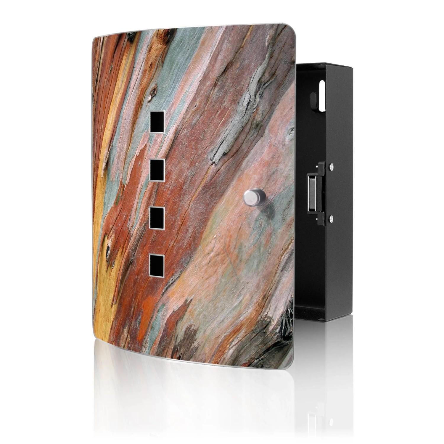 Banjado Design Schlüsselkasten Aus Edelstahl Für 10 Schlüssel 24x21,5x7cm Mit Magnetverschluss Motiv Coloured Wood