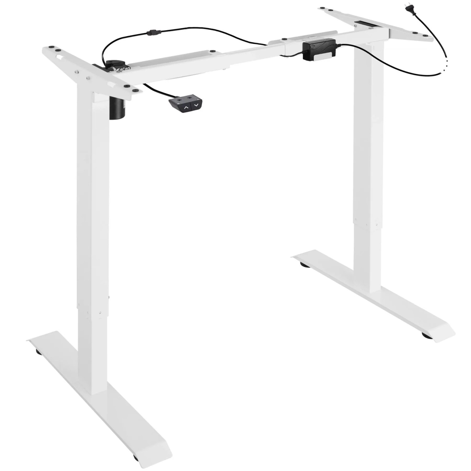 Tectake Tischgestell Yannick Elektrisch Höhenverstellbar 2 Stufig  129 x 65 x 121 cm Weiß