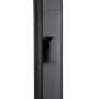 Detailaufnahme: Schwarze Steinbach Solardusche Compact 25 l mit Drehventil.