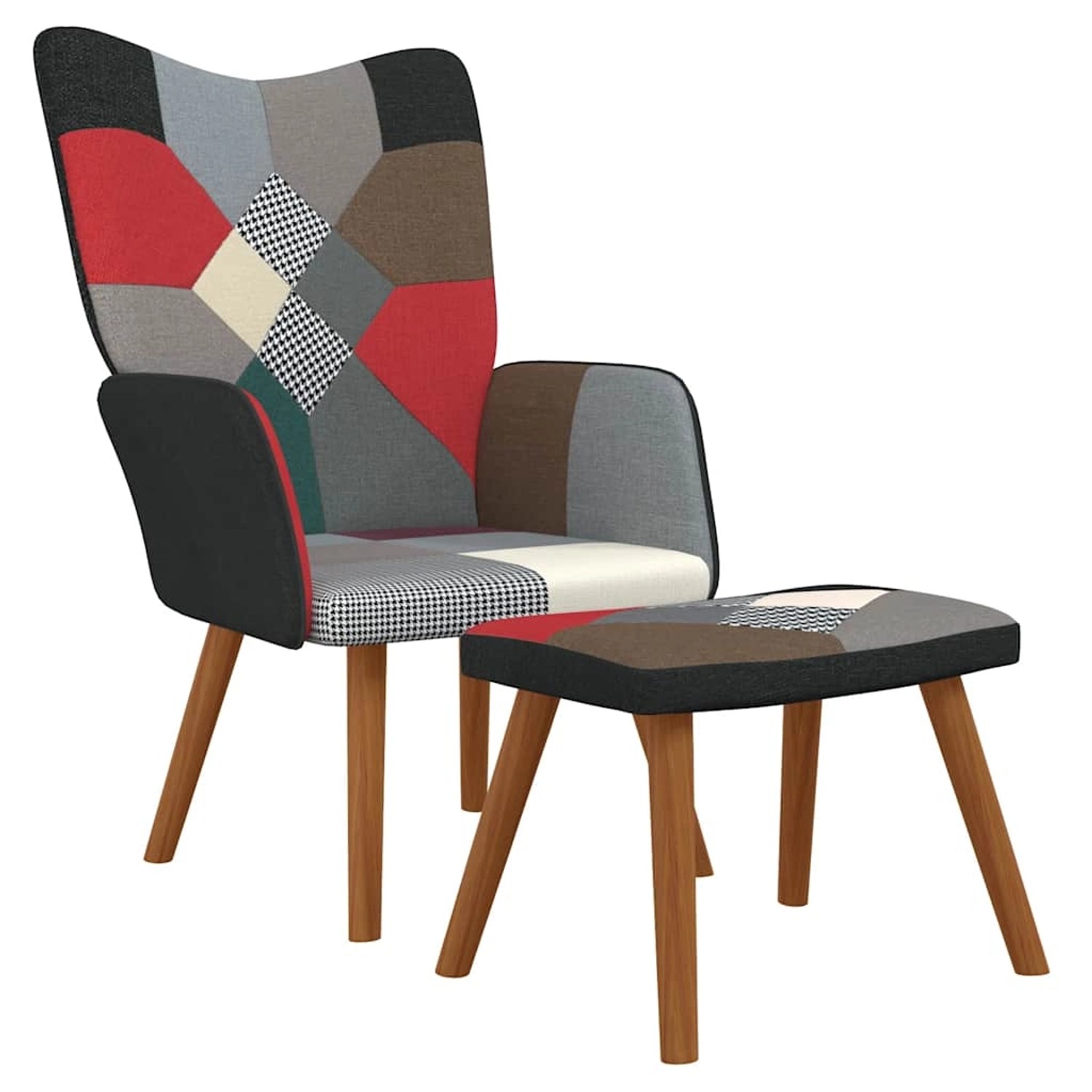 vidaXL Relaxsessel mit Hocker Patchwork Stoff 328196 günstig online kaufen