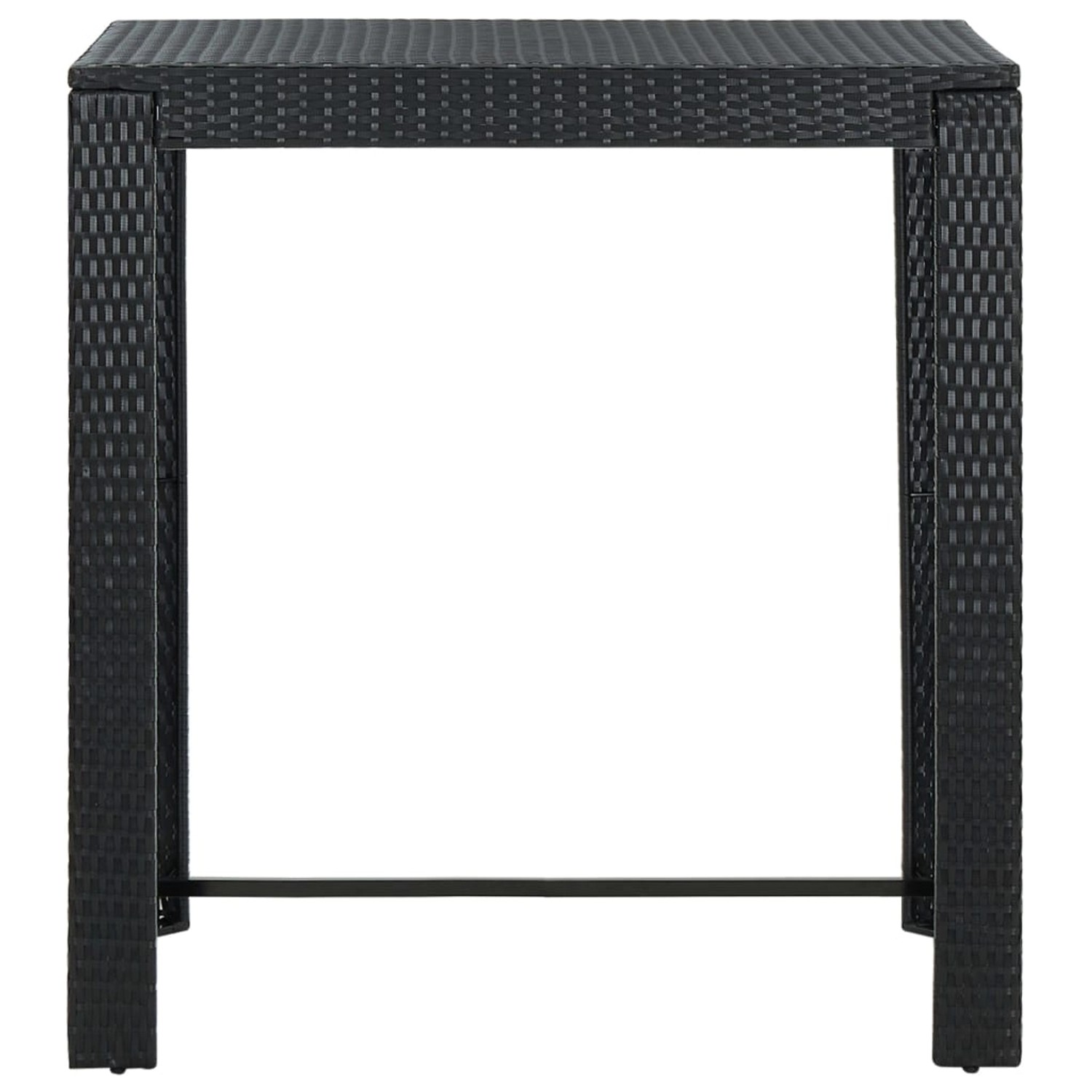 vidaXL Gartenbar-Set, 5-teilig, schwarzes Poly Rattan, quadratischer Tisch.