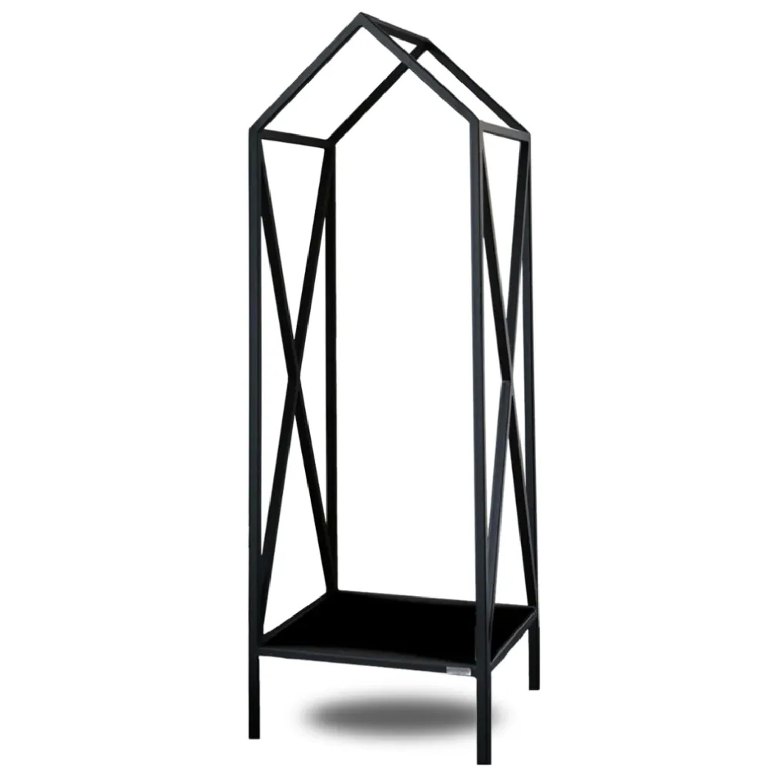 DELUKE Kaminholzregal Innen Metall DUSI Dachdesign Schwarz Feuerholzregal Kaminholzhalter Holzständer Holzhalter Innen Holzlager
