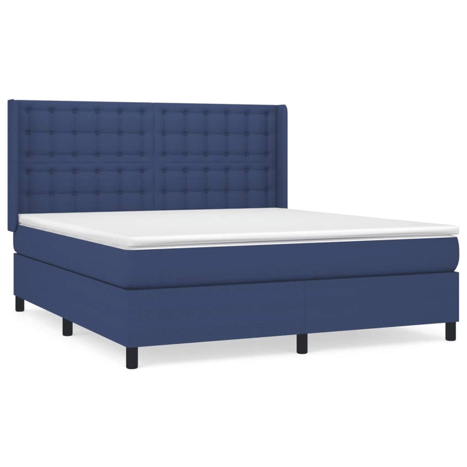 vidaXL Boxspringbett Boxspringbett mit Matratze Blau 160x200 cm Stoff Bett günstig online kaufen