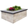 EHL Hochbeet CityPur mit Tribus-Set, 173x93x59 cm, Sandstein-Optik, bepflanzt mit Salat.