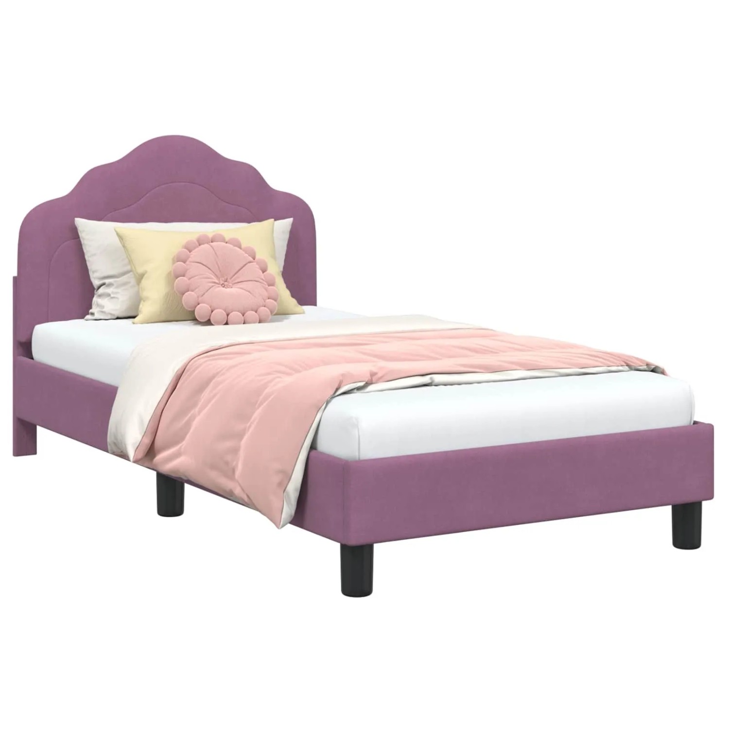 vidaXL Kinderbettgestell mit Kopfteil Lila 80 x 160 cm Samt 42010940 günstig online kaufen