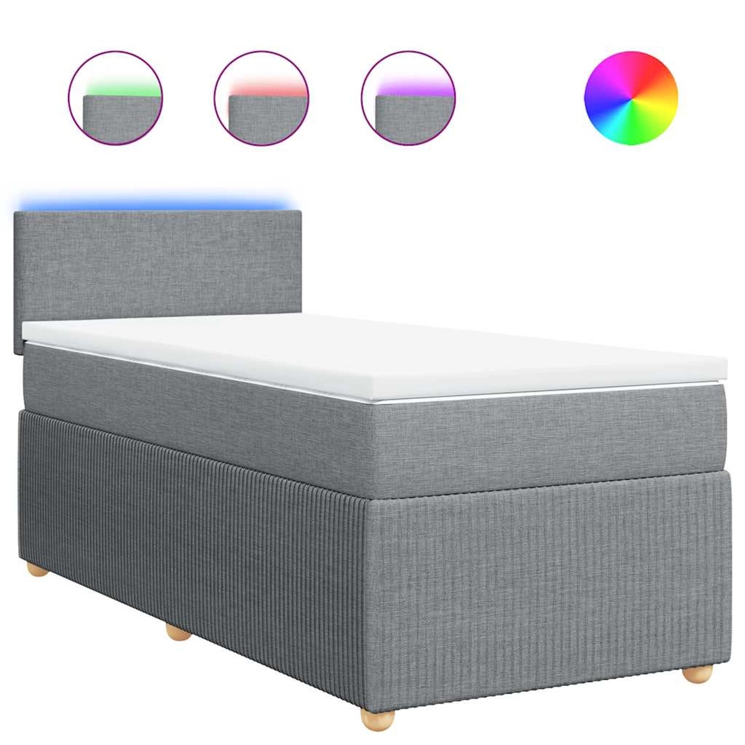 vidaXL Boxspringbett mit Matratze Hellgrau 80x200 cm Stoff 3289576 günstig online kaufen