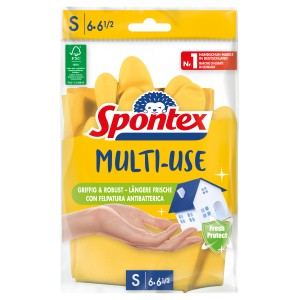 Spontex Multi-Use Haushaltshandschuhe, Größe 6-6,5, gelb, mit Frischeschutz.