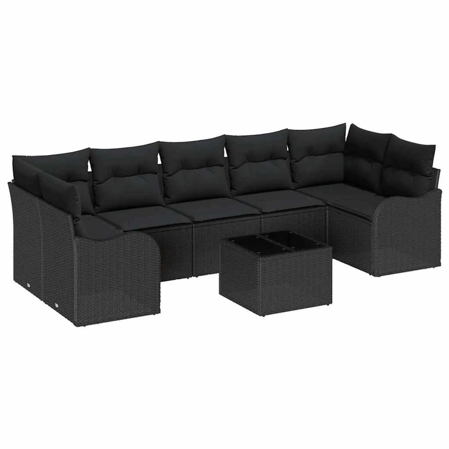 vidaXL Gartensofa-set Schwarz 55 x 55 x 37 cm Poly-Rattan 3345623 günstig online kaufen