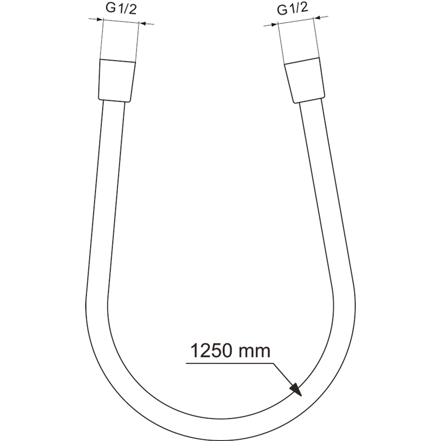 Abbildung des Ideal Standard Idealflex Brauseschlauchs Idealrain, 1250 mm, in Schwarz matt.