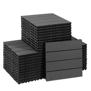 CCLIFE WPC Terrassendielen Balkon Boden Grau 30 x 30 x 2 cm 33 Stück 3 m²