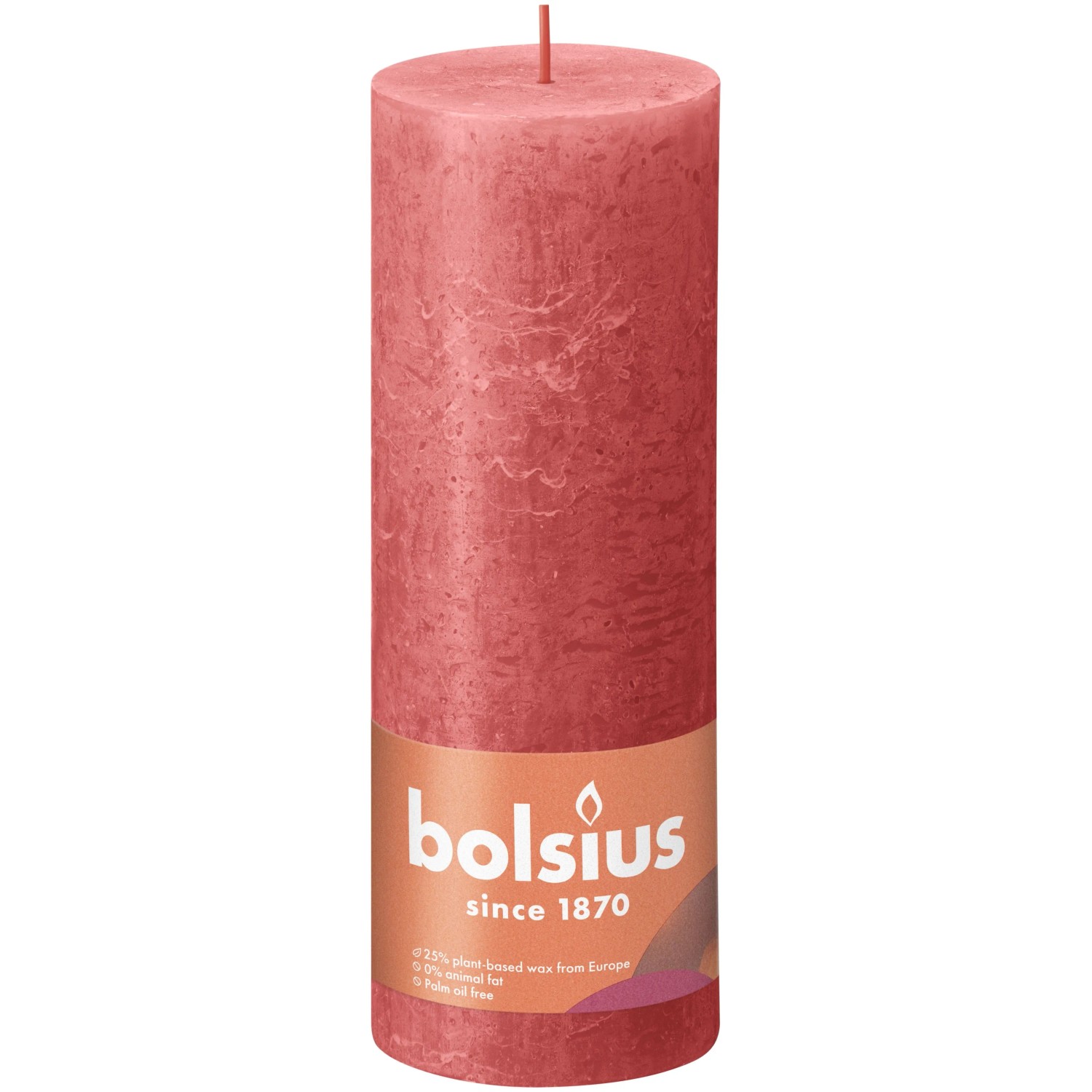 Bolsius Rustik-Kerze Shine 190/68 mm Rosa Blüte