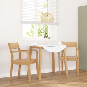 vidaXL Esszimmerstühle 2 Stk Natur Massivholz Gummibaum 4102510
