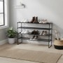 Relaxdays Schuhregal Metall Schwarz Stapelbar Stecksystem 4 Ebenen 72 cm x 117 cm x 30 cm_2