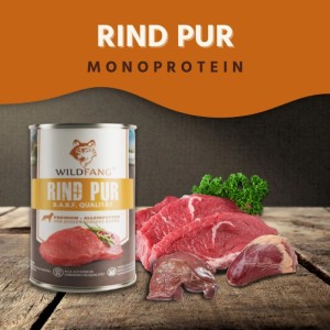 Wildfang Nassfutter Rind Pur BARF Qualität 400 g