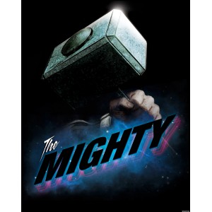 Komar Wandbild Avengers The Mighty mit Thors Hammer Mjölnir, 40x50cm.