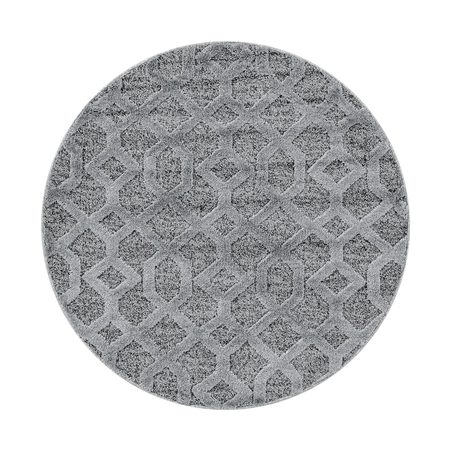 Ayyildiz Hochflorteppich Pisa 4702 Grau Ø 80 cm