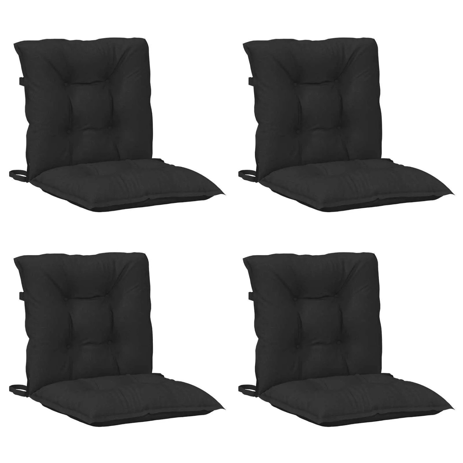 vidaXL Niedriglehner Stuhlkissen Set 4 Stk Melange Schwarz 4002401