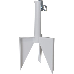 Weißer Videx Garden Rasendorn Schirmhalter, Ø 35 mm, für Sonnenschirme im Garten oder am Strand.