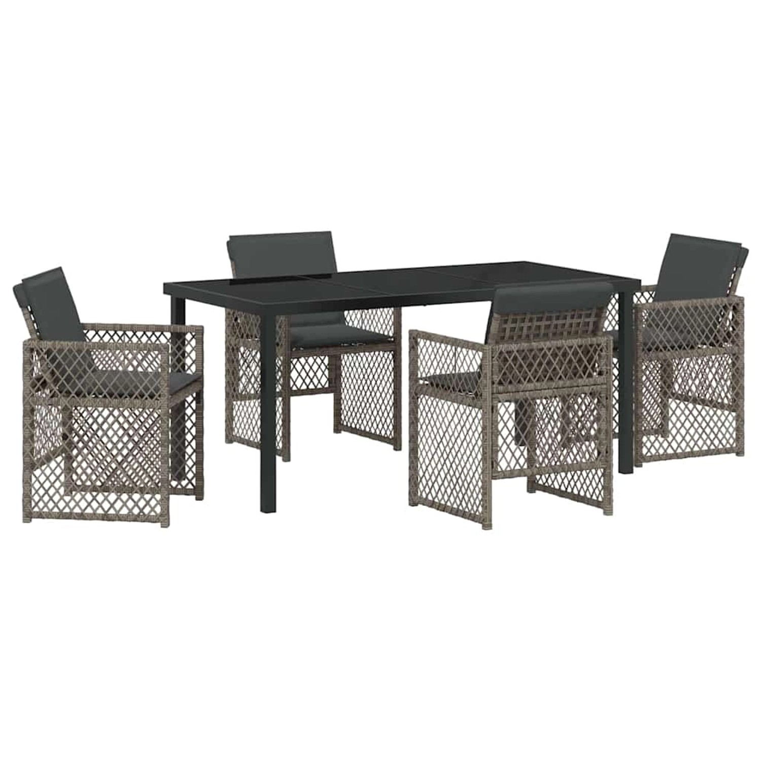 vidaXL Garten Essgruppe 5-Tlg Grau Poly Rattan 3380627 günstig online kaufen